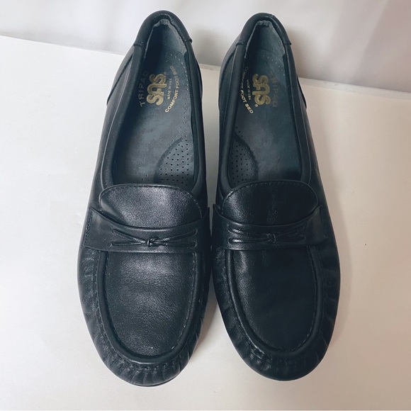 SAS tripad comfort shoes Loafers Women Size 7.5M Black Leather Made In USA - Picture 2 of 6
